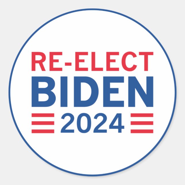 Sticker Rond Réélire Biden 2024 (Devant)