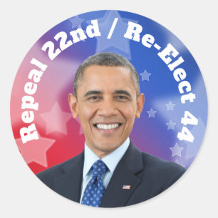 Sticker Rond Réélire le président Obama