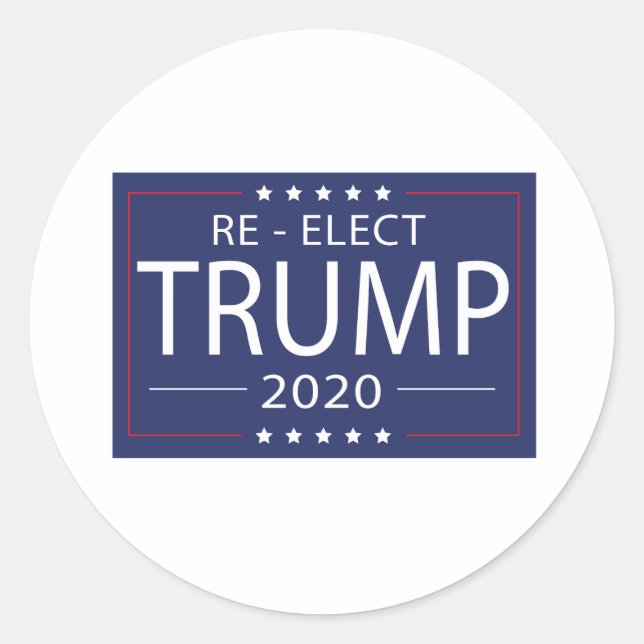 Sticker Rond Réélire Trump 2020  (Devant)
