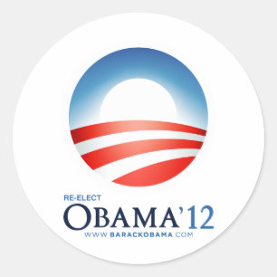 Sticker Rond Réélisez Obama 2012