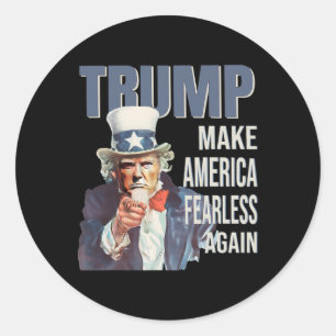 Sticker Rond Refaire l'Amérique sans peur Pro Trump Républicain