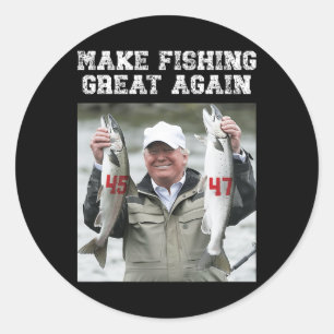 Sticker Rond Refaisons la pêche grande à nouveau Trump 2024