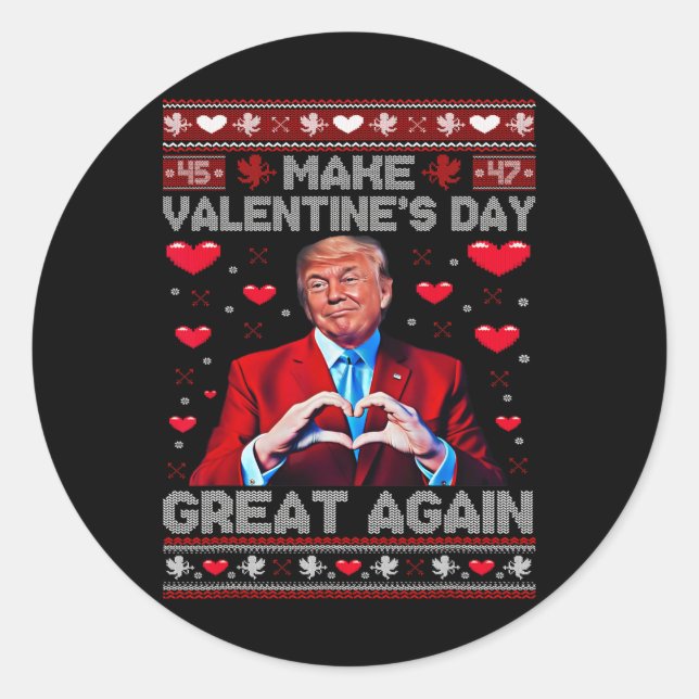 Sticker Rond Refaisons la Saint-Valentin avec humour Amoureux d (Devant)