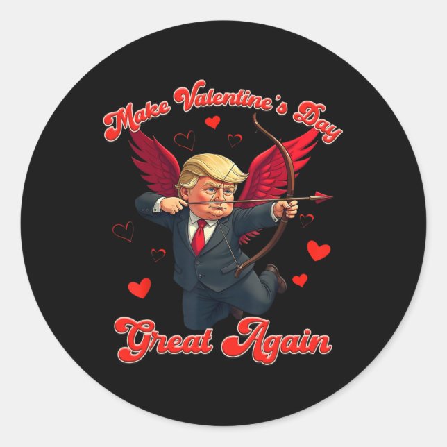 Sticker Rond Refaisons la Saint-Valentin avec humour Amoureux d (Devant)