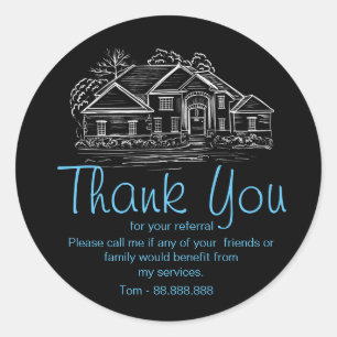 Sticker Rond Référence Merci immobilier Carré d'affaires Sti