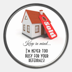 Sticker Rond Références Immobilier Maison Vendu