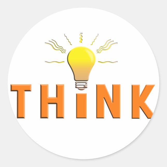 Sticker Rond Réfléchir (Devant)
