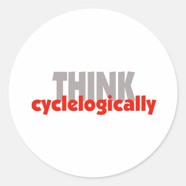 Sticker Rond RÉFLÉCHISSEZ à la cyclologie ! (Devant)