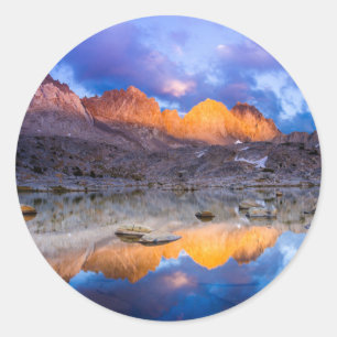Sticker Rond Reflet de montagne, Californie