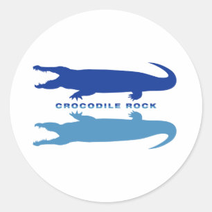 Sticker Rond Réflexion crocodile (bleu)