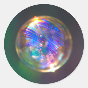 Sticker Rond Réflexion de bulle flottante