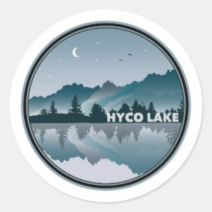 Sticker Rond Réflexion de Hyco Lake North Carolina