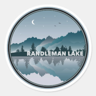 Sticker Rond Réflexion de Randleman Lake North Carolina