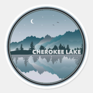 Sticker Rond Réflexion du lac Cherokee Tennessee