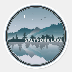 Sticker Rond Réflexion du lac de la Fourche de sel dans l'Ohio