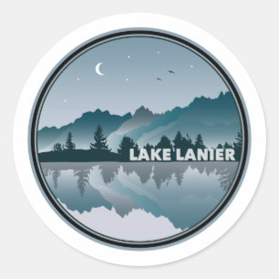 Sticker Rond Réflexion du lac Lanier en Géorgie