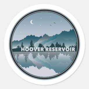 Sticker Rond Réflexion du réservoir Hoover Ohio