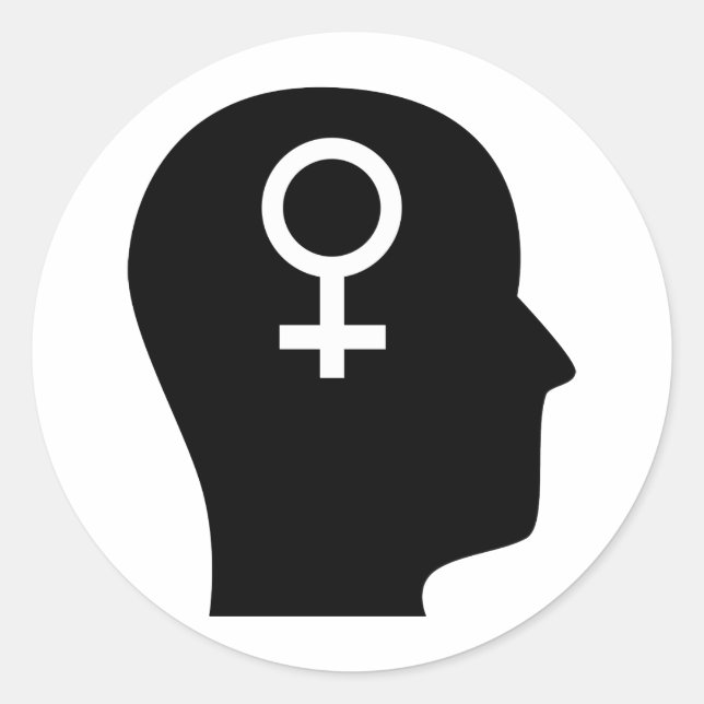 Sticker Rond Réflexion sur le féminisme (Devant)