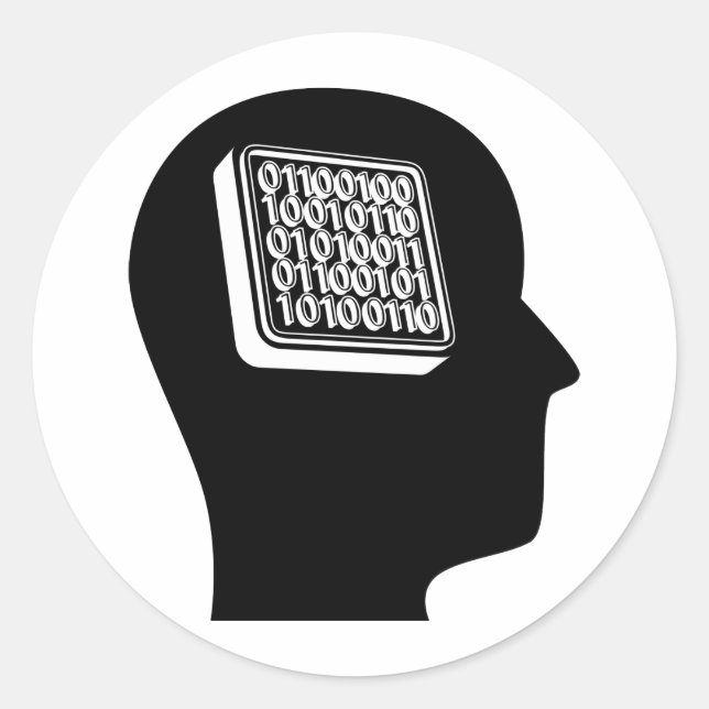 Sticker Rond Réflexion sur l'ingénierie logicielle (Devant)