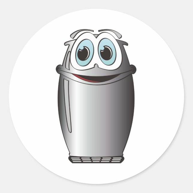 Sticker Rond Réfrigérateur en acier inoxydable (Devant)