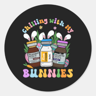 Sticker Rond Refroidissement Avec Mes lapins Icu B52 Med Surg N