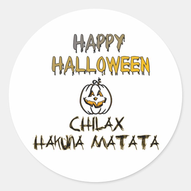 Sticker Rond Refroidissez et détendez-vous Happy Halloween Coll (Devant)
