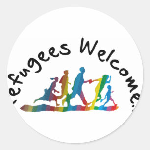 Sticker Rond Refugees