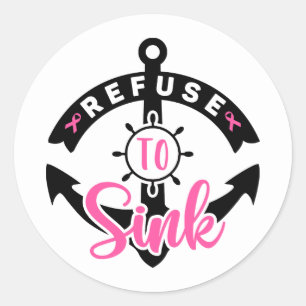 Sticker Rond Refuser de Couler Sensibilisation au Cancer du Sei