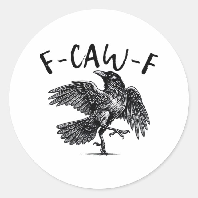 Sticker Rond Regard décontracté gothique drôle F Corbeau F esth (Devant)