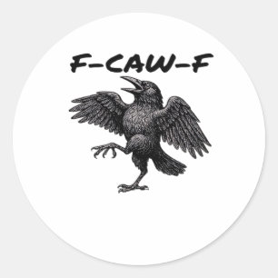 Sticker Rond Regard graphique essentiel vintage F Caw F