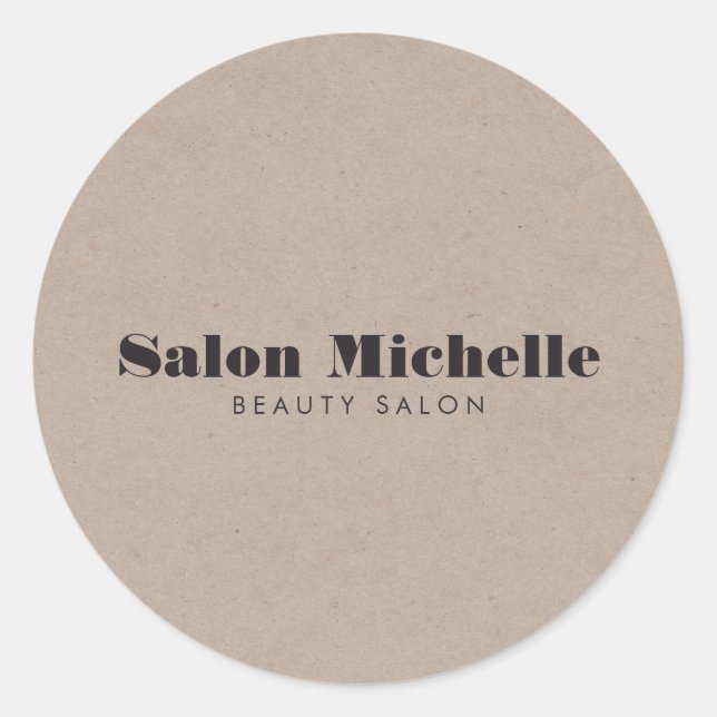 Sticker Rond Regard minimaliste chic Kraft (Devant)