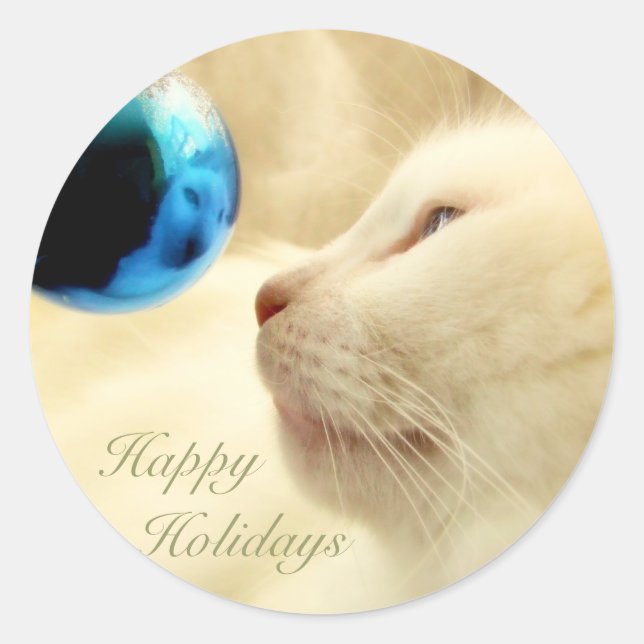 Sticker Rond Regard Sur Une Étoile Bleue (Devant)