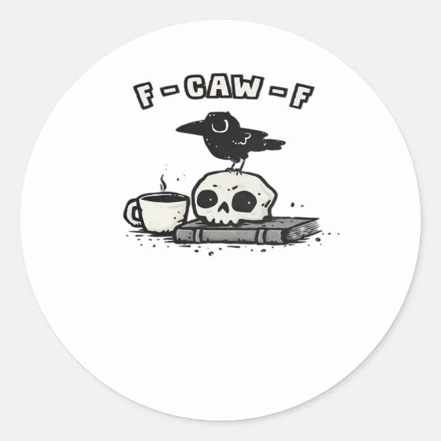 Sticker Rond Regard Unique F Caw F Cool (Devant)