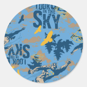 Sticker Rond Regarde, dans le ciel en bleu