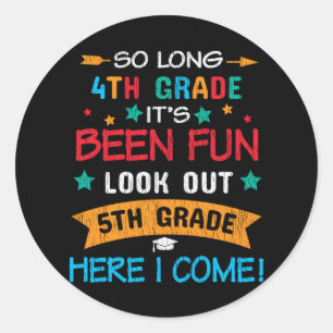 Sticker Rond Regarde En 5e Année Je Reviens À L'École