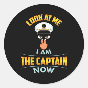 Sticker Rond Regarde-Moi Je Suis Le Capitaine Maintenant Yeux C