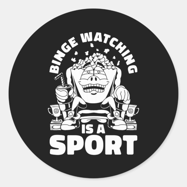 Sticker Rond Regarder les programmes de télévision Afficher les (Devant)