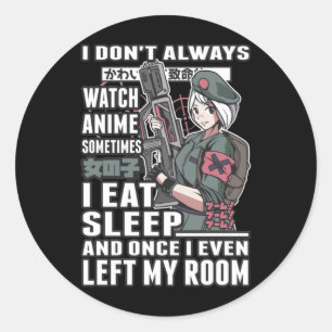 Sticker Rond Regardez Anime Lover Otaku Comédie japonaise Manga