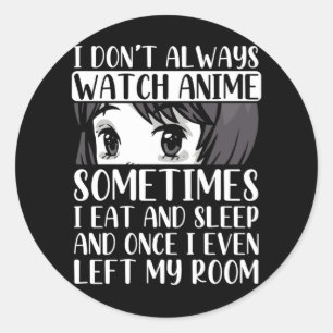 Sticker Rond Regardez Anime Otaku Girl Japonaise Comic Manga Fa