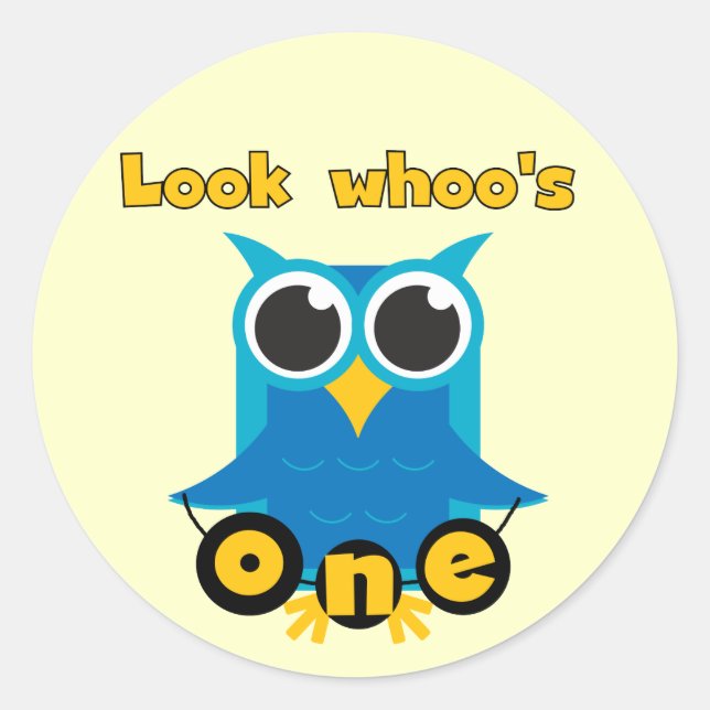 Sticker Rond Regardez les 1 t-shirts et cadeaux de Whoo (Devant)