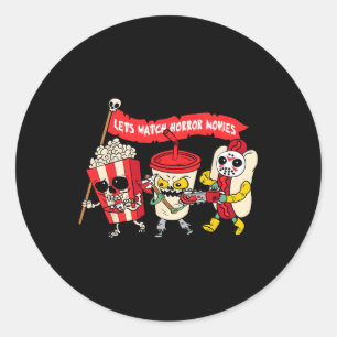 Sticker Rond Regardons Les Films D'Horreur Amusants Costume Hal