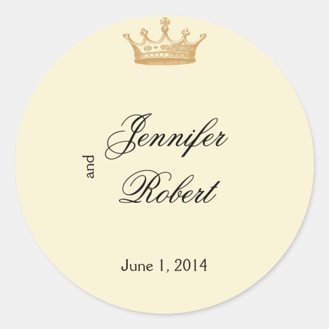 Sticker Rond Régence de la Couronne dans le phoque d'enveloppe  (Devant)