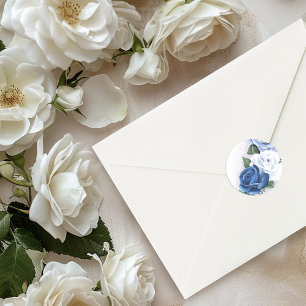 Sticker Rond Regency Blue Rose Bridgerton