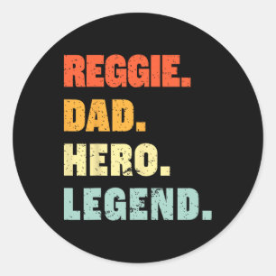 Sticker Rond Reggie Papa Héros Légende Nom Personnalisé Fa