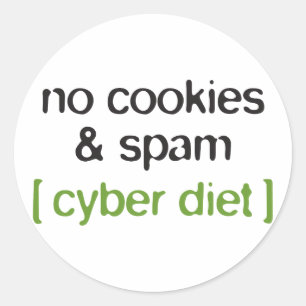 Sticker Rond Régime de Cyber - aucuns biscuits et Spam