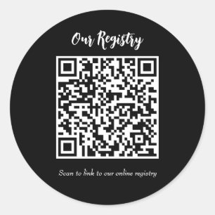 Sticker Rond Registre de mariage minimal moderne scannable par