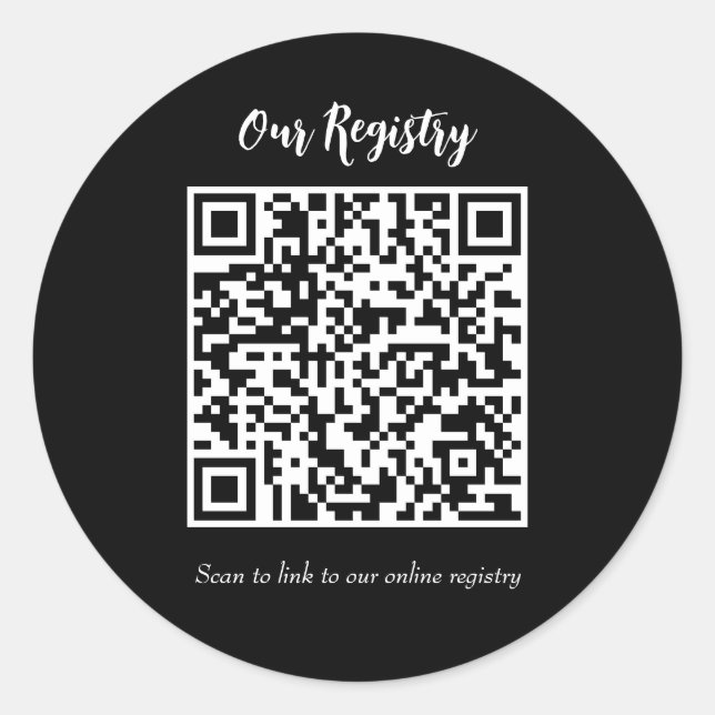 Sticker Rond Registre de mariage minimal moderne scannable par  (Devant)
