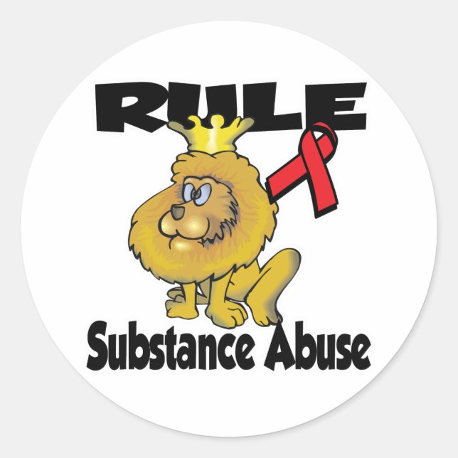 Sticker Rond Règle Abus de substances (Devant)