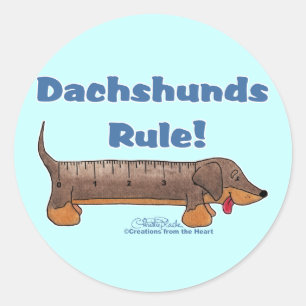Sticker Rond Règle Dachshunds