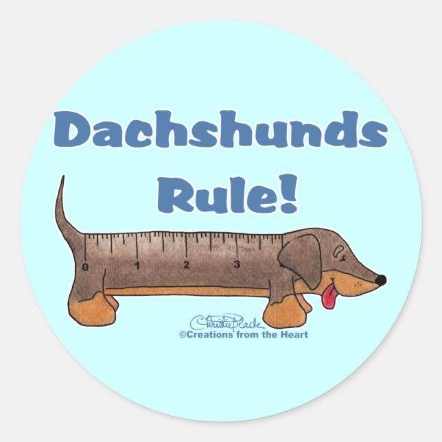 Sticker Rond Règle Dachshunds (Devant)